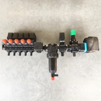 Регулятор-распределитель на 5 секций с электрическими клапанами и расходомером, 250 л/мин